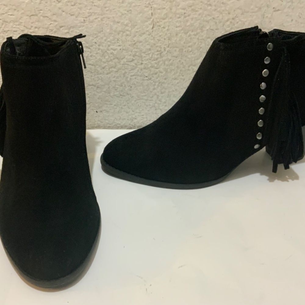 Vionic Faros Fringed Bootie Ankle Boot Black Sued… - image 3